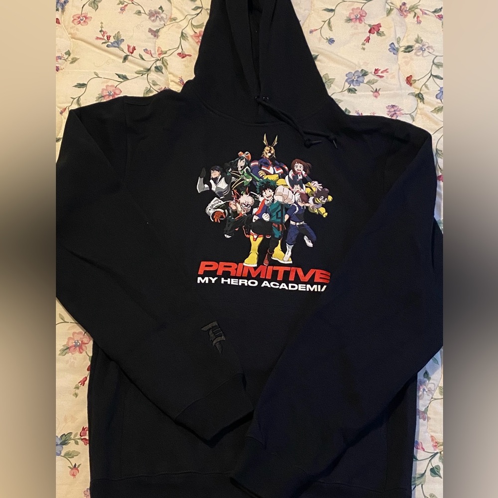 Brand NEW! Primitive Skateboards Hoodie My Hero Academia Pullover VEEY BLACK LG